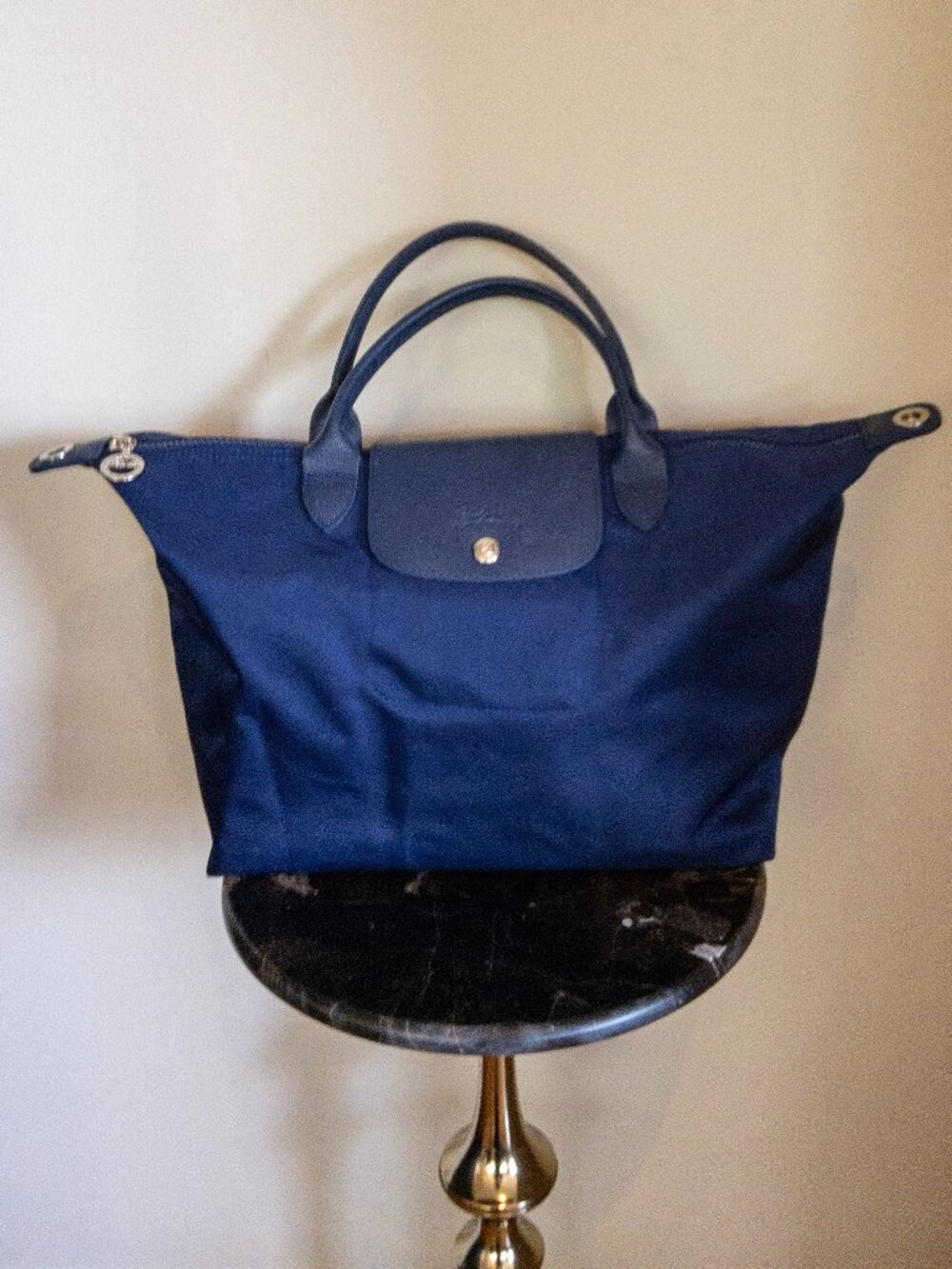Longchamp Le Pliage Neo Small Tote Navy Blue Nylon